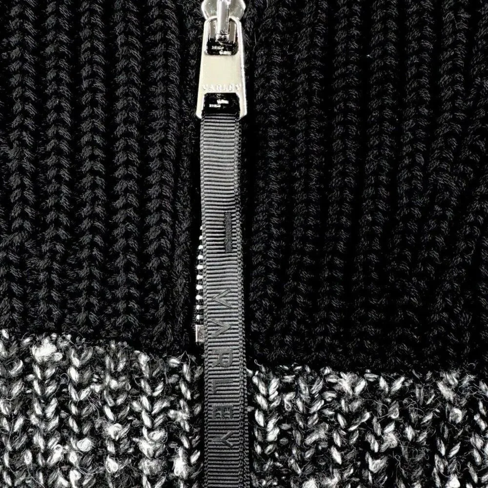 Varley Willard Half Zip Knit Colorblock Pullover Sweater Black